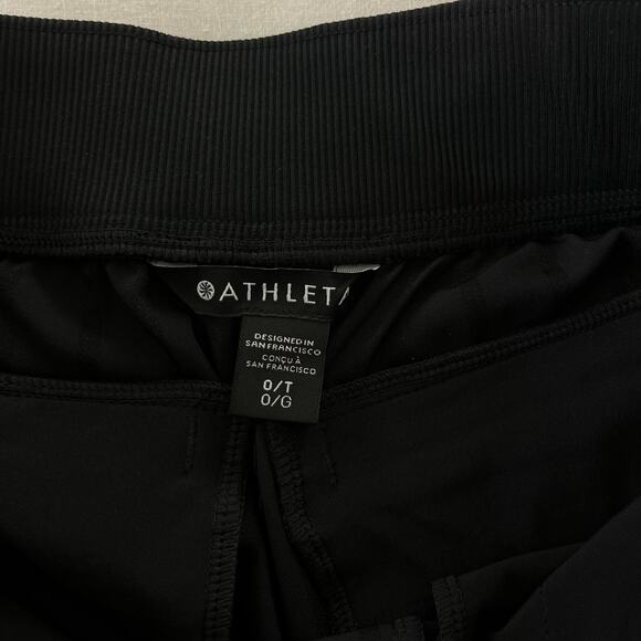 Athleta Brooklyn Ankle Activewear Pant in Black Gloss Stripe, Size 0 Tall - Picture 9 of 13